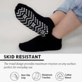 thumbnail image 5 of Non Slip Grip Socks, PUTUO Cotton Yoga Pilates Hospital Fitness Sports Socks for Women and Men with Grips, 4 Pairs, Size 11-13, 5 of 7