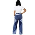 thumbnail image 5 of SAYOO Women's High Waist Jeans Zipper Button Patchwork Closure Trousers for Casual Daily (Blue), 5 of 9