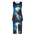 thumbnail image 5 of Tnhcen Women's Halloween Pajama Set 2 Piece Tank Top and Capri Pants Halloween Print Loungewear Soft Stretch Summer Sleepwear Plus Size S-2XL, 5 of 6