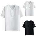thumbnail image 4 of WREESH Men's Summer Casual T-Shirts Fashion Comfortable Short Sleeve Solid Notch Neck Tops Black, 4 of 4