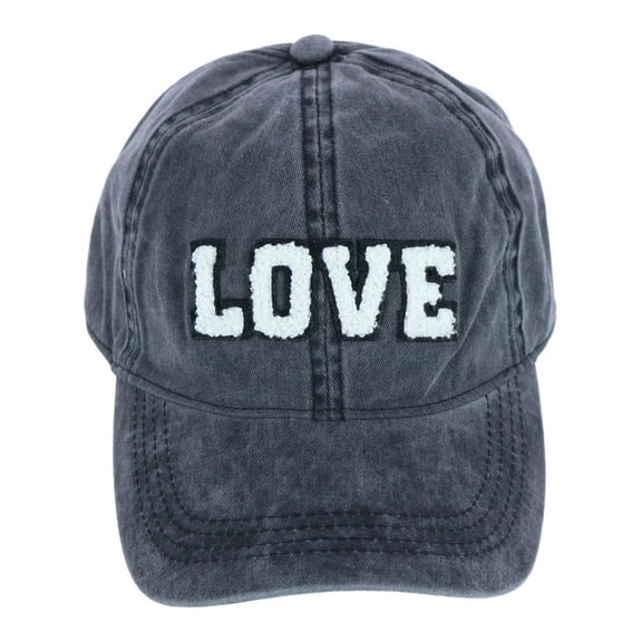 David & Young  Chenille Love Lettered Baseball Cap Hat (Women)