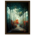 thumbnail image 1 of Autumn Forest Path Landscape Scene Painting Artwork Framed Wall Art Print A4, 1 of 4