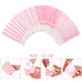 thumbnail image 2 of MasteelfCA NUOLUX 48pcs Popcorn Carton Rugby Stripe Wave Dot Pattern Decorative Dinnerware for Birthday Parties / Baby Showers / Graduations (Light Pink), 2 of 8