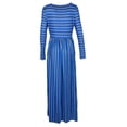 thumbnail image 4 of Maxi Plisados ​​de Manga Larga a Rayas Manga 3/4 Mujer Casual - se describe Hugo vestido maxi a rayas, 4 of 10