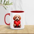 thumbnail image 2 of Happy Valentine's Day Poodle Brings Love Heart 11oz Accent Two-tone Mug Poodles Dog Lover Gifts Idea Coffee Tea Cup - 02028, 2 of 5