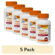 (5 pack) Quality Choice Fiber Capsules 100% Natural Psyllium Husk 160 Each