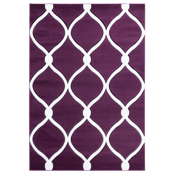 United Weavers Bristol Area Rug 2050 11582 Rodanthe Plum Ogee Repeat 7' 10" x 10' 6" Rectangle