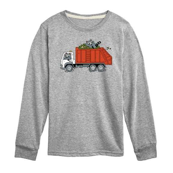 Instant Message - Garbage Truck Raccoons - Toddler & Youth Long Sleeve Graphic T-Shirt