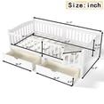 thumbnail image 5 of Bellemave Twin Montessori Bed with Storage Drawers and Guardrail, Wood Twin Size Low Profile Floor Bed Frame with Door, Daybed with Fence and Slat Support, White, 5 of 7