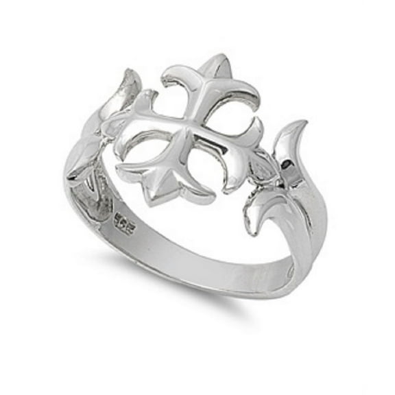 925 Sterling Silver Gothic Cross Ring Size 10