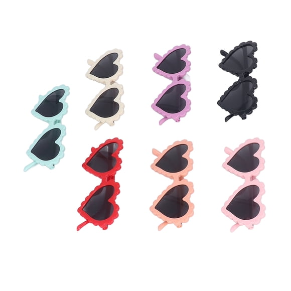 Bonitas gafas de sol para niños, 7 piezas, con forma de corazón, protección UV, diseño fácil de usar