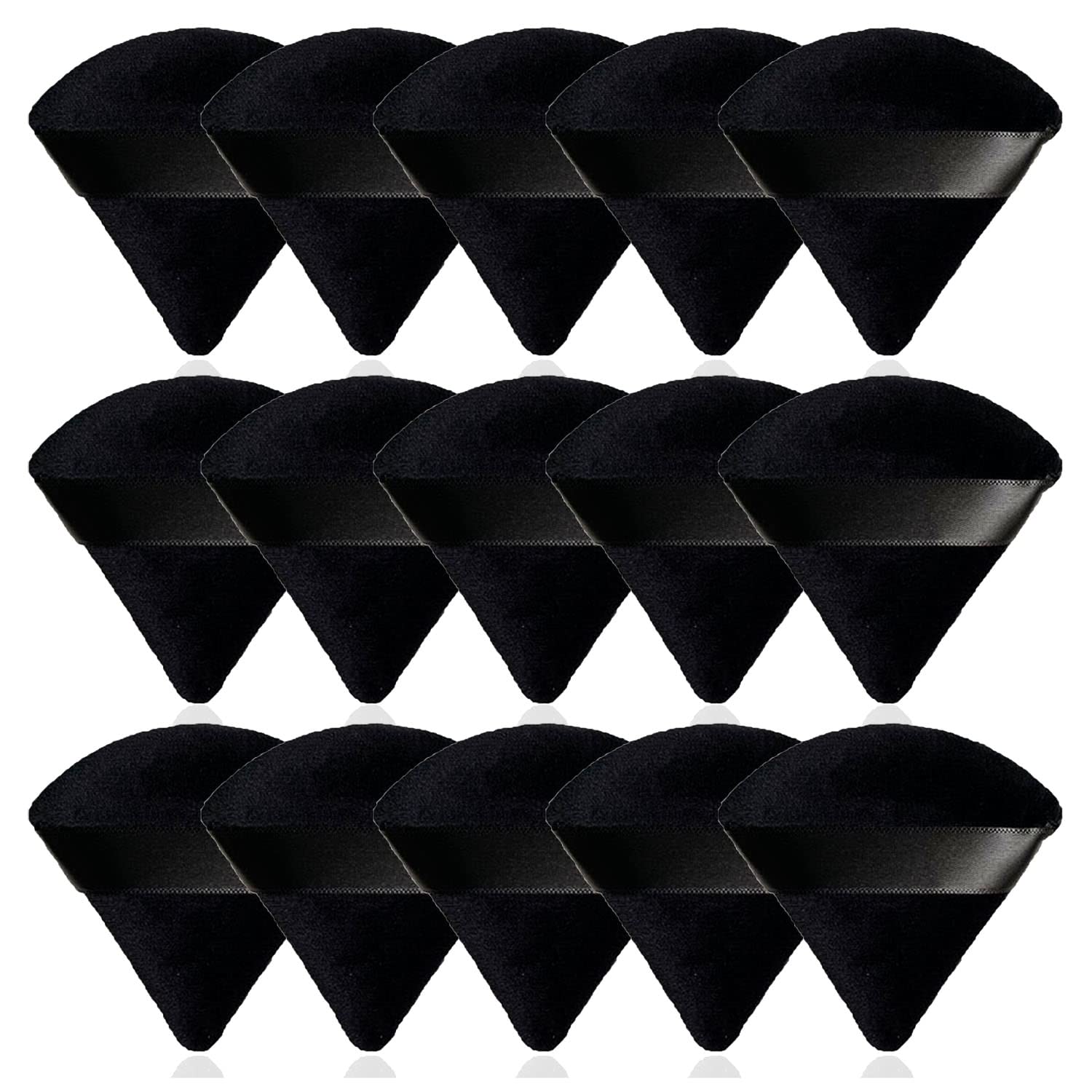 15 Pieces Black Triangle Powder Puff Makeup Puff Pure Cotton Powder