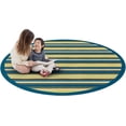 thumbnail image 2 of Joy Carpets Kid Essentials Yipes Stripes 54" Round Indoor Area Rug in Color Bold, 2 of 4