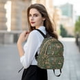 thumbnail image 6 of FORMRS Mini Backpack Purse for Women Quilted Travel Daypack Casual Shoulder Bag, Green Forest Animals Pattern, 6 of 7