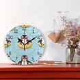 thumbnail image 5 of Cartoon Penguins in Swim Circles Round Wall Clock Silent Analog Battery Operated Gold Pointer Home Decor 9.84" Diameter, 5 of 11