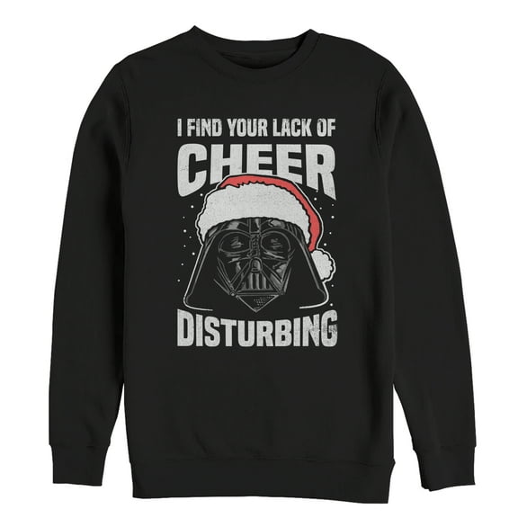 Men's Star Wars Christmas Vader Lack of Cheer Disturbing Sweatshirt Black Small
