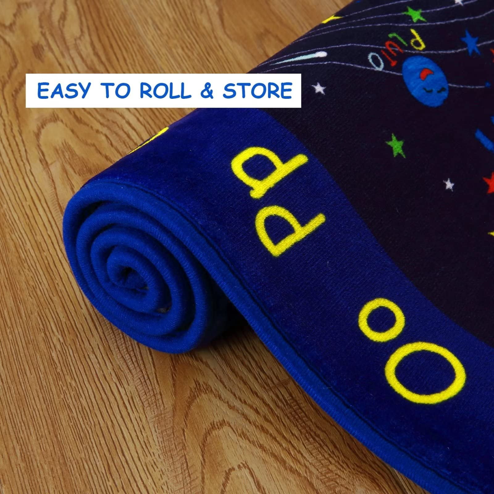 Kids Rug for Playroom Outer Space Kids Rug Solar System Carpet Alphabet Baby Play Mat Soft Nursery Rugs Non Slip Kids Rugs for Baby Crawling Toddlers, 8x10 Ft