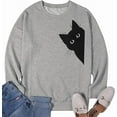 thumbnail image 6 of MOUSYA Cat Sweatshirt Women Funny Black Cat Graphic Sweater Casual Cat Crewneck Holiday Long Sleeve Hoodie Pullover Top, 6 of 7