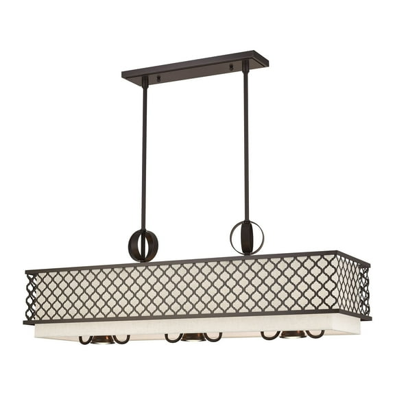 Livex Lighting Arabesque 9 Light Linear Chandelier in English Bronze