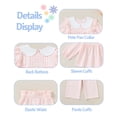 thumbnail image 5 of KIMI BEAR 18 Months Infant Baby Girl Outfit Set 24 Months Clothes Ruffle Long Sleeves Plaid Top Wide Leg Pants 2pcs Clothing Pink, 5 of 6