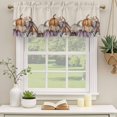 thumbnail image 2 of Fall Pumpkins Curtain Valances for Windows, Kitchen Valance Window Treatments Panel 2 Pack, Thanksgiving Pumpkins Harvest Rustic Rod Pocket Short Curtains for Bathroom Bedroom 42 x 12 Inch, 2 of 8
