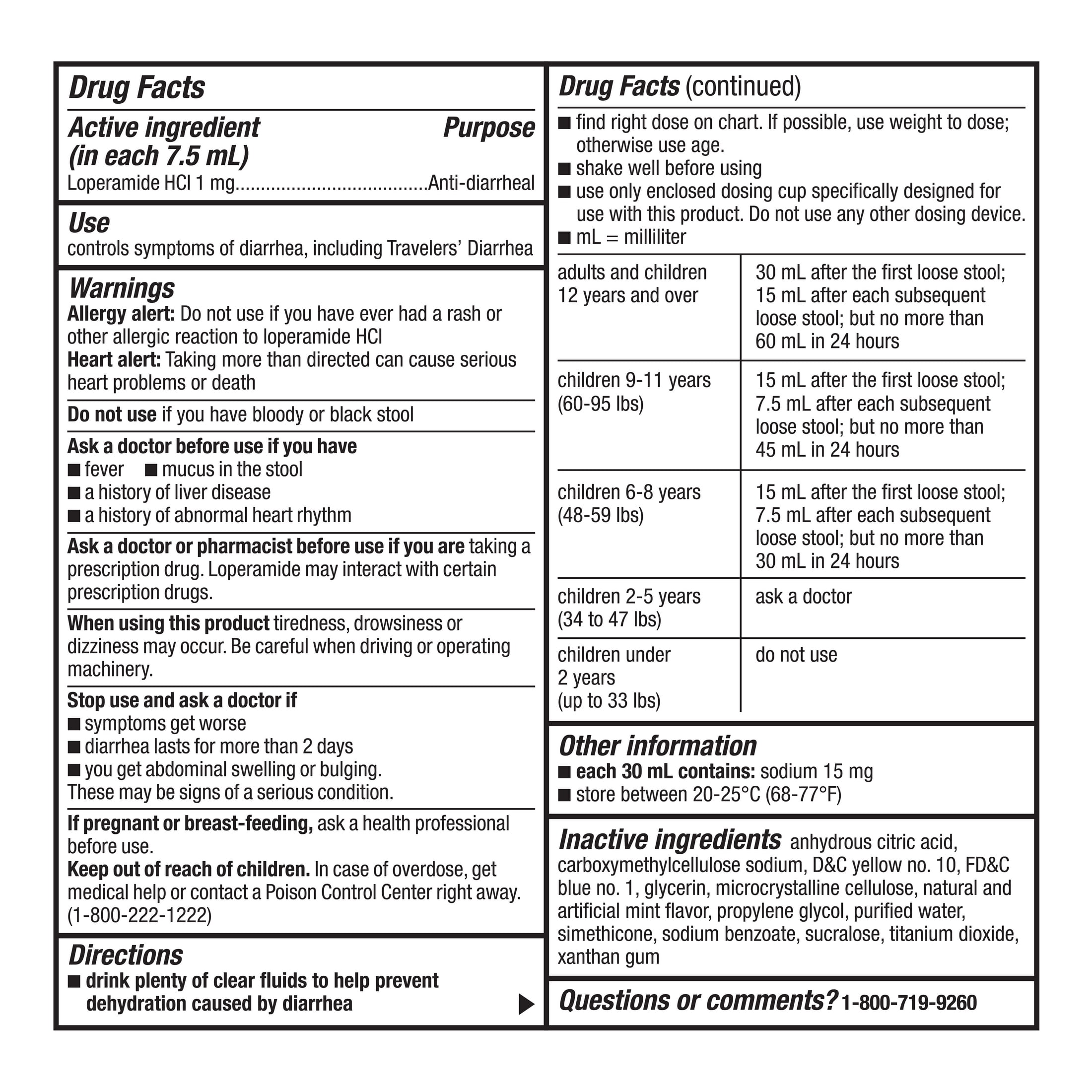 Equate Loperamide Hydrochloride Anti-Diarrheal Oral Solution, 1 mg, 4 fl oz