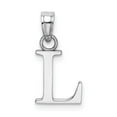 thumbnail image 1 of Diamond2Deal 14K White Gold Block Letter L Initial Pendant for Women, 1 of 6