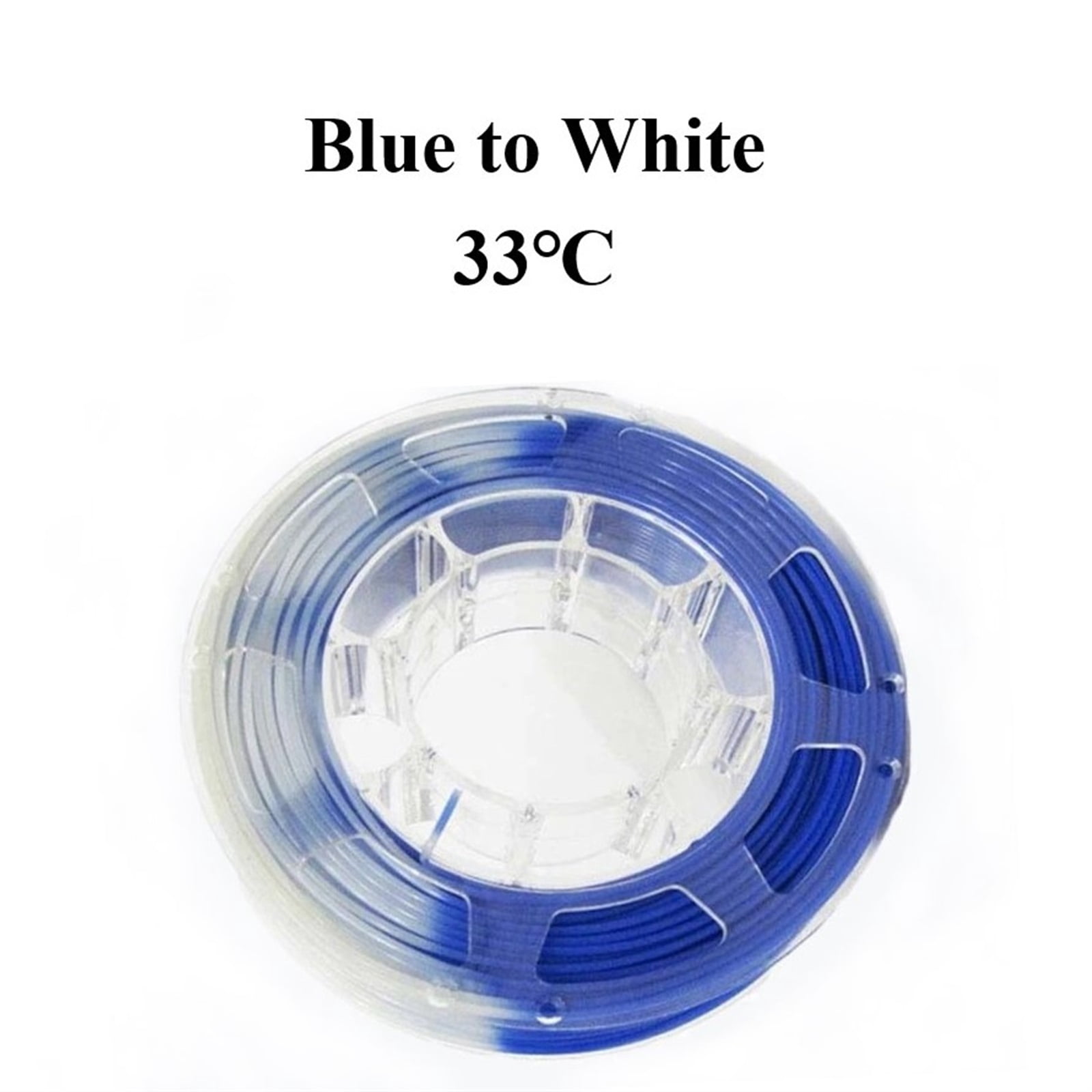 1KG 3D Printer PLA Filament, Blue-White Color Changing with Temperature, 1.75mm +/- 0.03 mm, Accessories for 3D Printer & 3D Pen