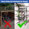 thumbnail image 2 of Freestanding Bike Storage Stand For Garage, 5 Bicycles Heavy Duty Vertical Bike Rack, Adjustable Height & Hooks, Wall Free, 300 LBS Capacity, Indoor Anti-Slip Bicycle Rack For Apartment, 2 of 7