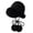 Black, variant on Luxalzxs Furry Bucket Hat for Women, Winter Warm Plus Velvet Thickened Solid Color Fisherman Hat with Pompom