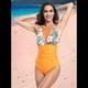 thumbnail image 4 of Traje de Baño de una Pieza para Mujer con Cuello en V y . Color Naranja L, 4 of 9