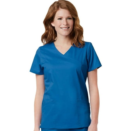 

Blossom by Maevn Women s Signature Mock Wrap Solid Scrub Top