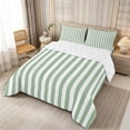 thumbnail image 3 of Meiyoeat Simple Vertical Stripe King Size Comforter Sets 3pcs, Classic Linear Pattern Comforters King Size, Sage Green,Reversible,1 Comforter and 2 Pillowcases, 3 of 6