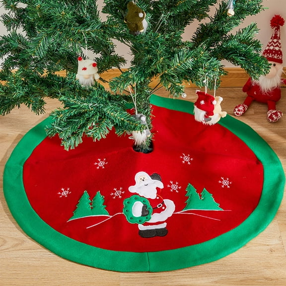Dmlowu Christmas Tree Skirt - Extra Soft Xmas Tree Skirt for Holiday Party Christmas Decorations, Wrink Proof Non Slip Christmas Tree Skirts, 35.4"/90cm
