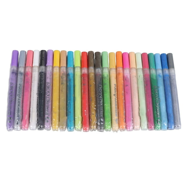 Acrylic Markers, 24 Color Waterproof Translucent Penholder Paint Marker Pen for Drawing Journal Card Making, Stone, Glass, Wood DIY Photo Albums