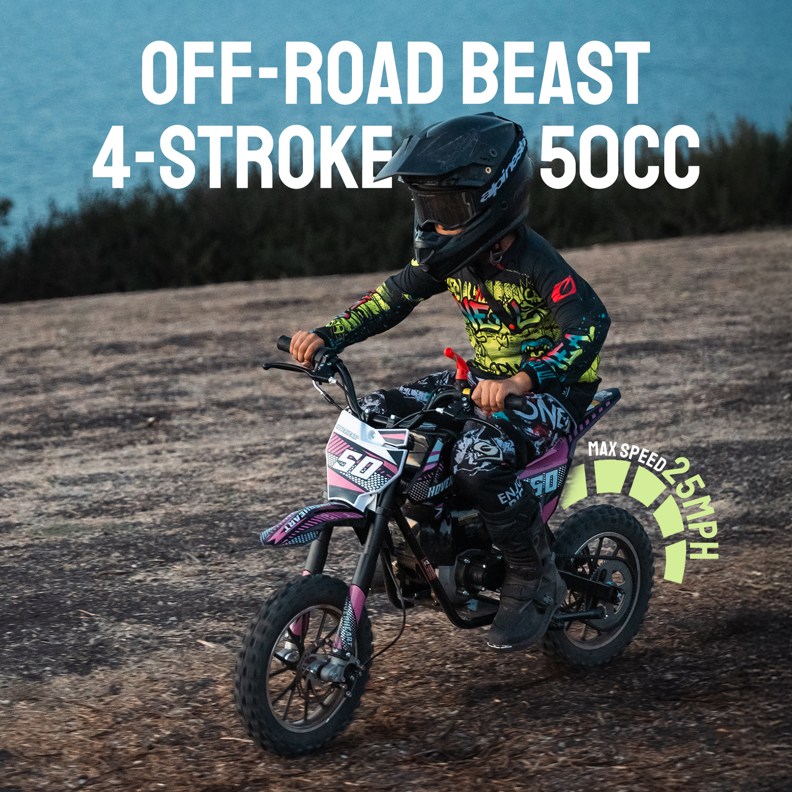 Hoverheart Gas Dirt Bike DB4S004 50cc 4-Stroke Gas Powered Mini Bike