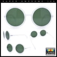 thumbnail image 6 of SA106 Womens Wizard Round Circle Lens Plastic Mod Fashion Sunglasses / White Frame - Green Lens, 6 of 8
