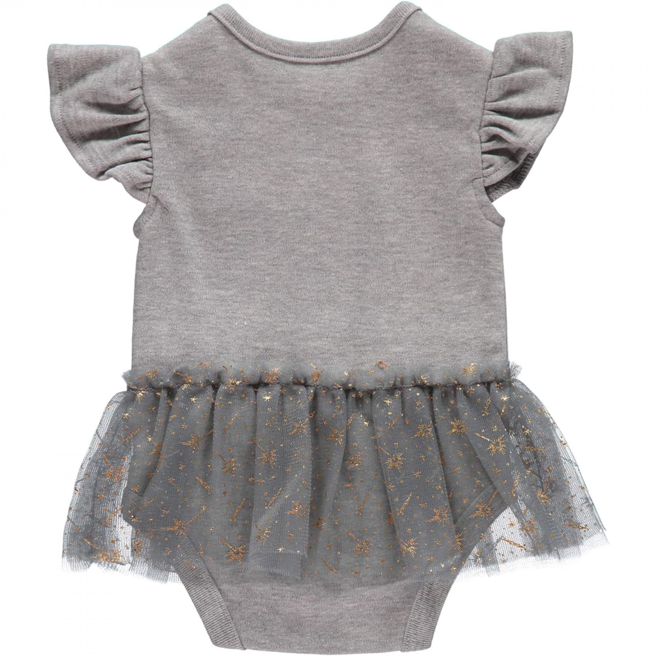Harry Potter Baby Girl's Creeper Tutu Short Sleeve Bodysuits Grey/Red/Orange, 6-9 Months