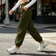 thumbnail image 4 of Womens Sweatpants Elastic High Rise Wide Leg Joggers Casual Sport Workout Trendy Active Pants with Pockets, 4 of 6