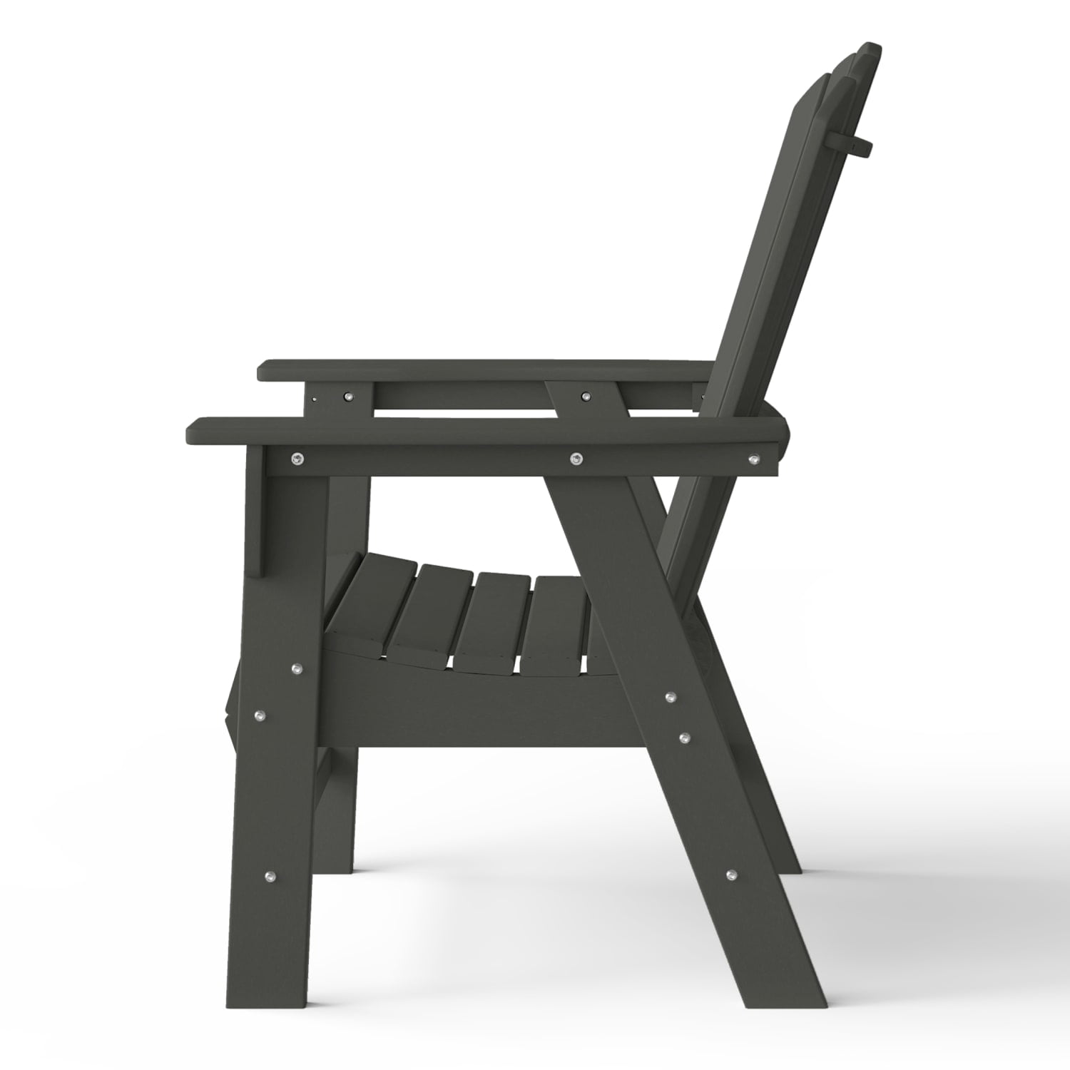 WestinTrends Dylan Outdoor Dining Chair – All-Weather Poly Lumber Adirondack Patio Chair, High Back, 330 lb Capacity, Gray