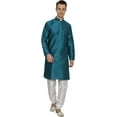thumbnail image 1 of Royal Kurta Mens Silk Blend Kurta Pyjama Set (40, Green-Dori), 1 of 1