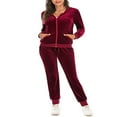 thumbnail image 1 of Ladies 2 Piece Tracksuits with Zipper Hoodie Sweatshirt and Sweatpants, 1 of 9