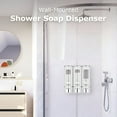 thumbnail image 2 of ACDANC 2026 New Soap Dispenser Bathroom Wall Mounted Shower Shampoo Dispenser 3 Chamber No Drill Triple Shower Soap Dispenser Set Pump Dispenser for Shower Gel Body Wash Dispenser White, 2 of 4