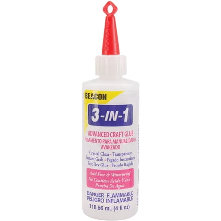 Beacon 3-in-1 Advanced Crafting Glue, 4-Ounce, 1-Pack
