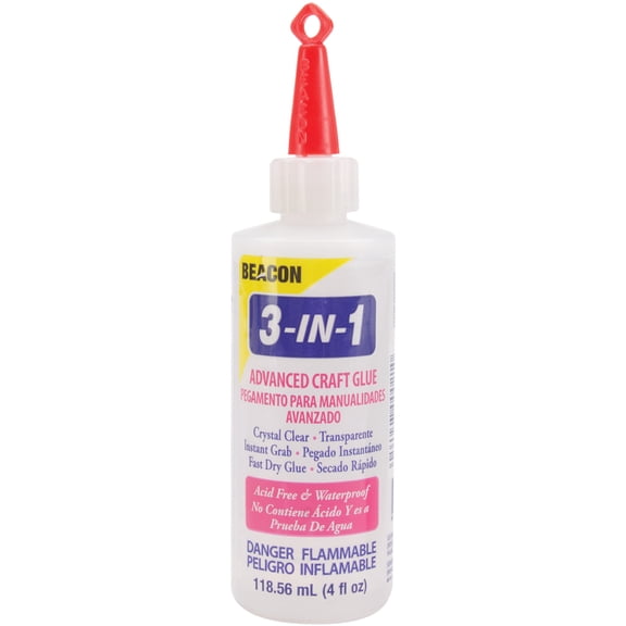 Beacon 3-in-1 Advanced Crafting Glue, 4-Ounce, 1-Pack