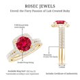 thumbnail image 6 of Rosec Jewels Certified Lab Grown Ruby Bridal Ring Set for Women - Ruby Engagement Ring with Wedding Band - AAAA Quality, 10K Yellow Gold, US 8.50, 6 of 7