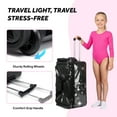 thumbnail image 4 of Fegat 28" Dance Bag with Garment Rack,Upgraded Collapsible Glittering Rolling Competition Dance Duffle Bag Lightweight Wear-Resistant Costume Wheeled Suitcase for Dancers Shows,Black, 4 of 11