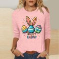 thumbnail image 2 of Camisetas Casuales de las Mujeres Impresas 3/4 Manga Cuello Redondo Blusa, Moda Ligera Superior para el Hogar Y el Uso Diario, Cómoda Imitación de la Tela Del Estante, 2 of 6