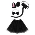 thumbnail image 4 of Dlasu Little Girls Outfits Cute Cat Ear Headband With Bowknot and Dress 4PCS Adorable Cat Themed Hair Accessories Set, 4 of 4