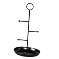 thumbnail image 3 of Estante de mesa para joyería, organizador colgante de torre de joyería con bandeja de anillo para mujeres, niñas, damas, novedad multifuncional, 17,5x Negro, 3 of 8